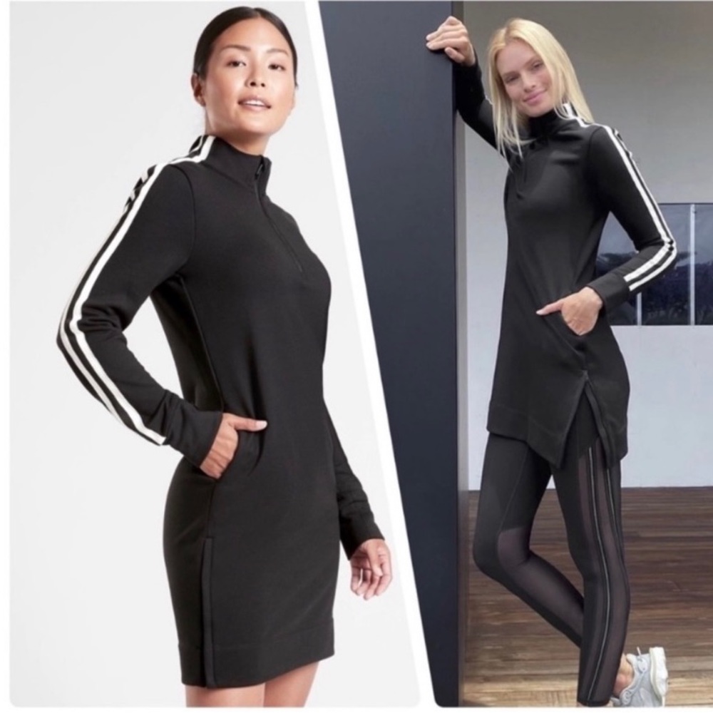 Athleta Black Long Sleeve Dress